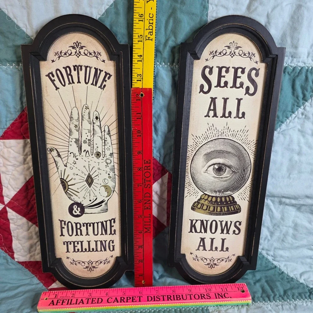 Fortune Telling Sees All Knows All Mystic Wall Decor Set Black Wood Frames 2020